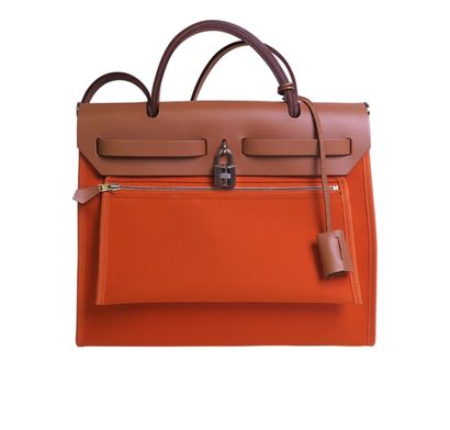 Herbag Zip 31 PM, &pound;1,800, Handbags, Orange, Canvas, Front view